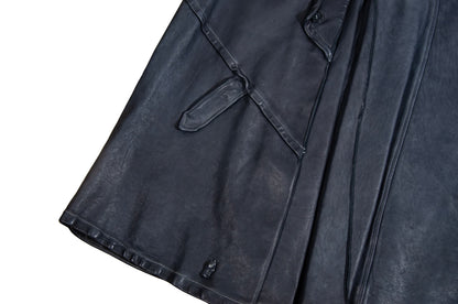 Vintage Collection Privée? avant garde leather midi skirt / Made in Italy