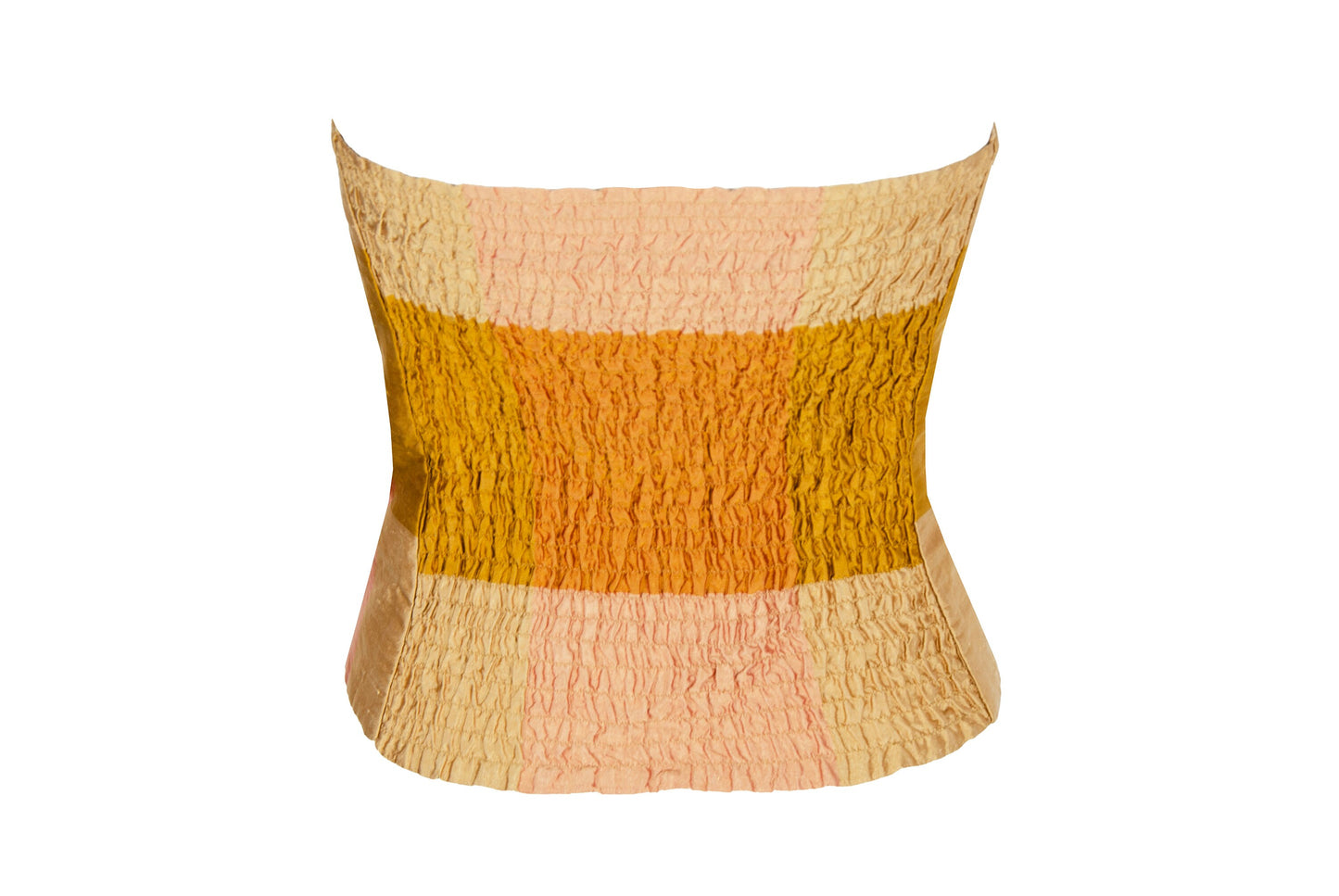 Vintage Nicole Cadine 100% silk patchwork bustier top
