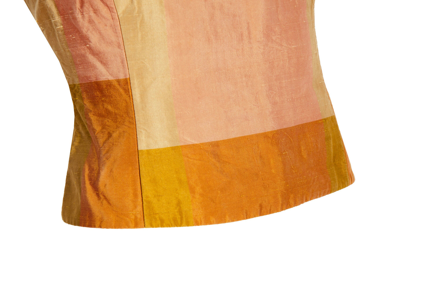 Vintage Nicole Cadine 100% silk patchwork bustier top