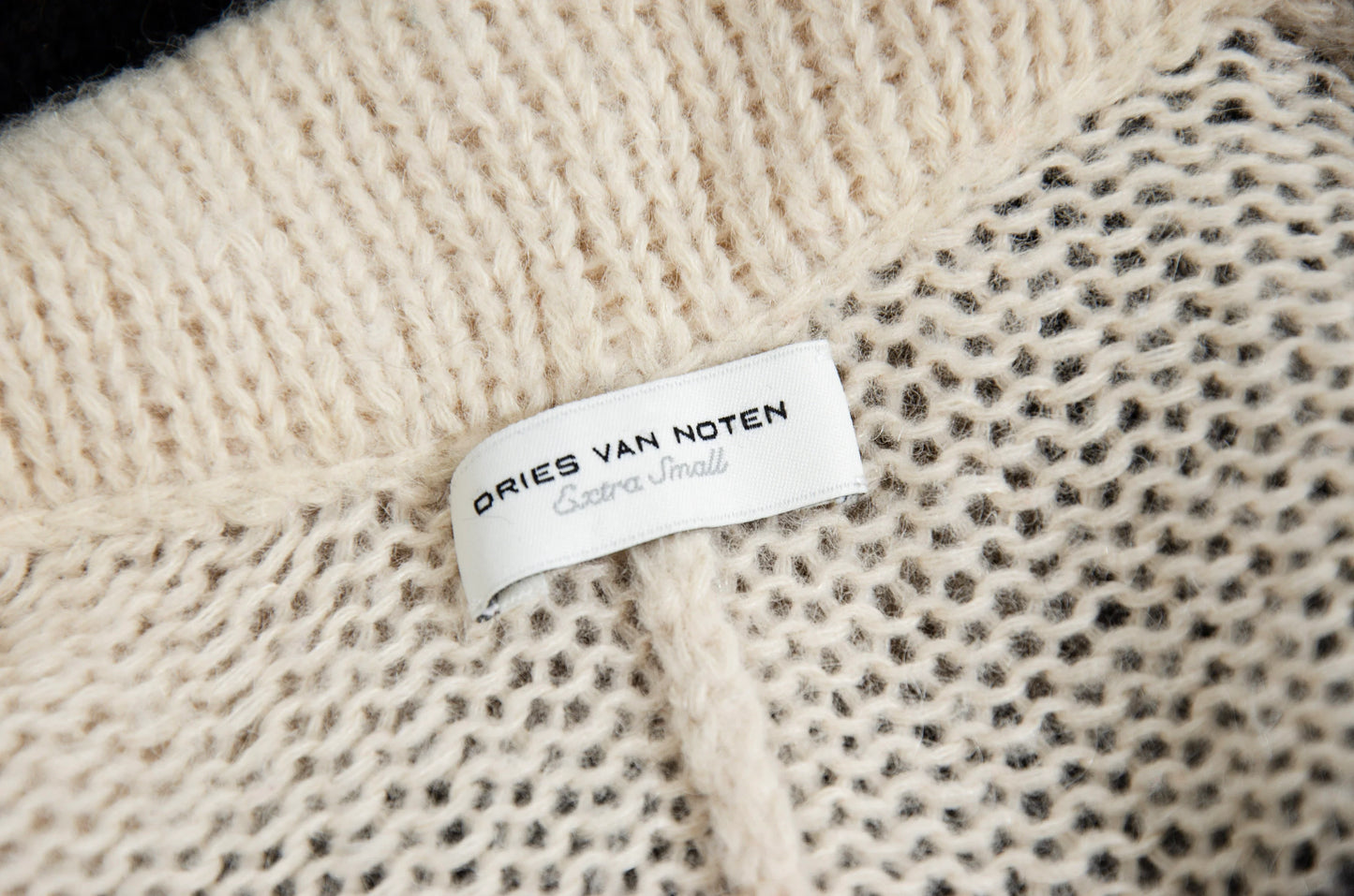 Vintage Dries Van Noten alpaca wool fuzzy chunky knit oversized cardigan / Made in Belgium