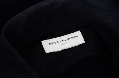 Vintage Dries Van Noten black sheer mesh back button up shirt