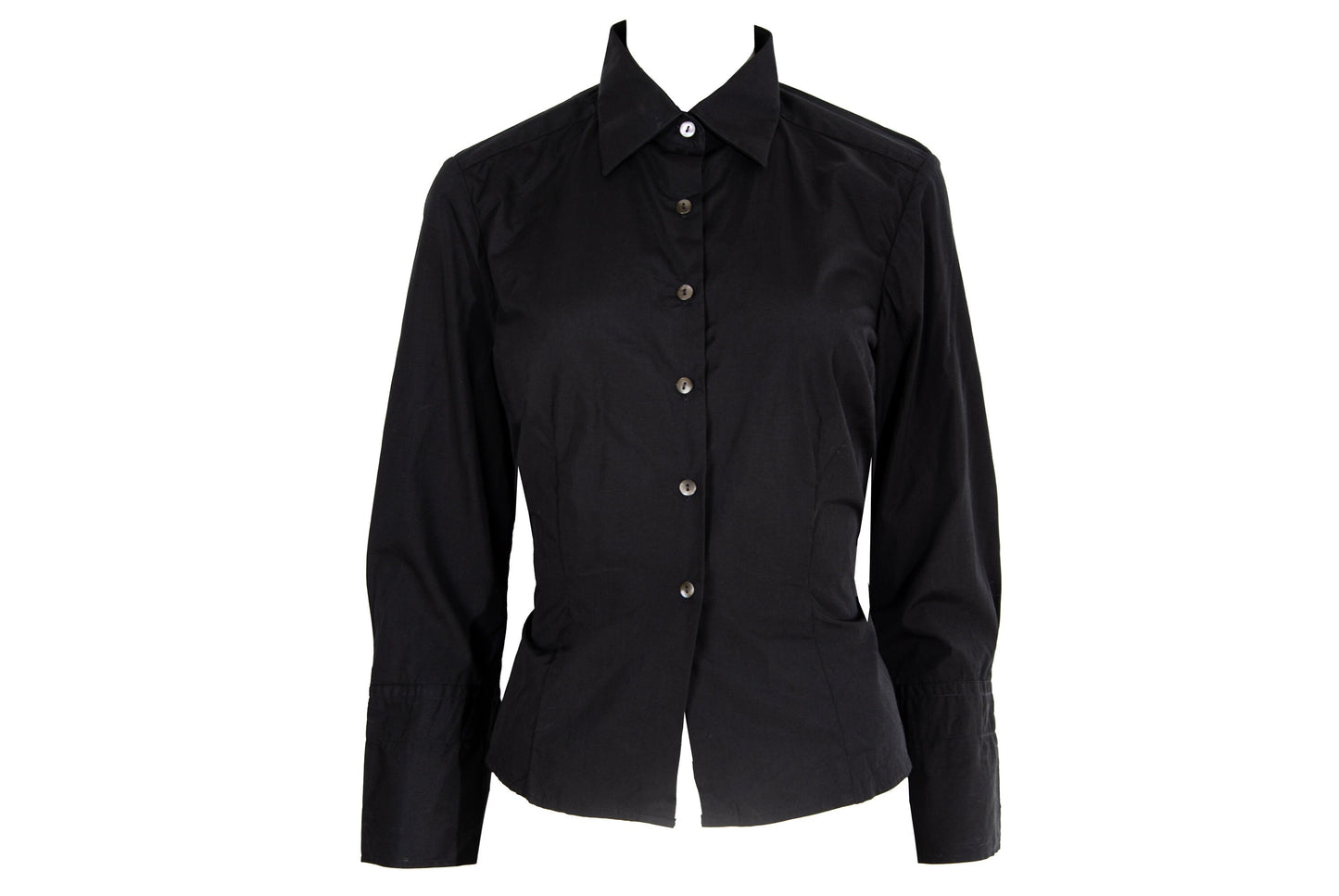 Vintage Dries Van Noten black sheer mesh back button up shirt