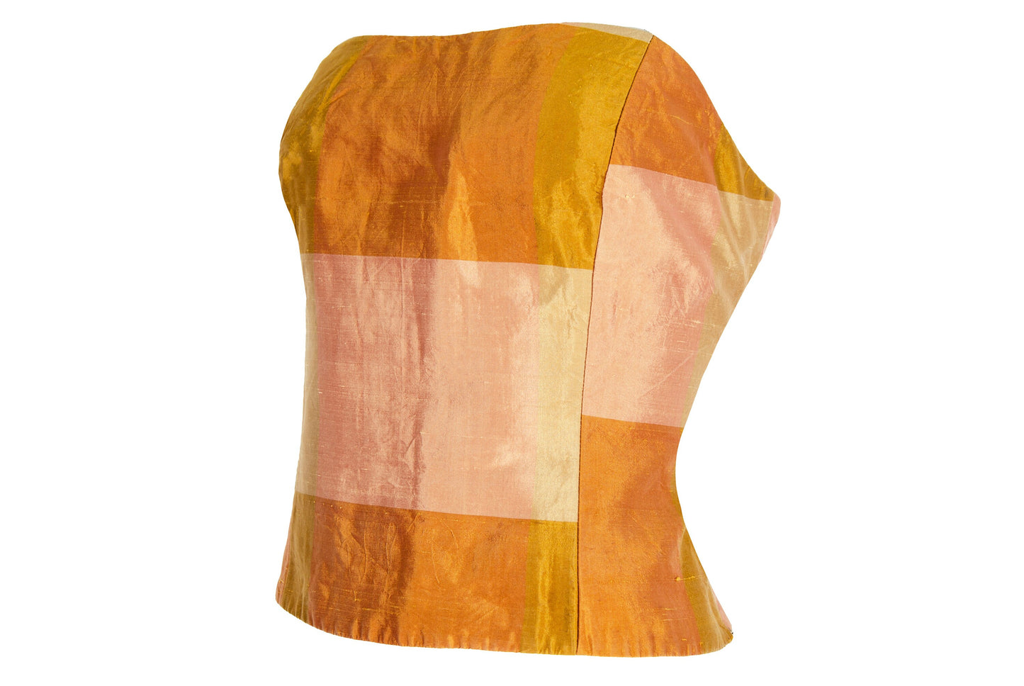 Vintage Nicole Cadine 100% silk patchwork bustier top