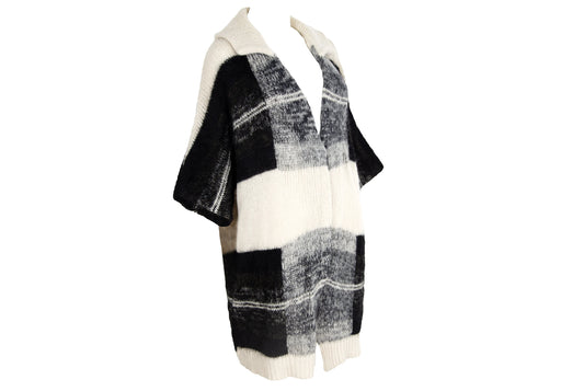 Vintage Dries Van Noten alpaca wool fuzzy chunky knit oversized cardigan / Made in Belgium