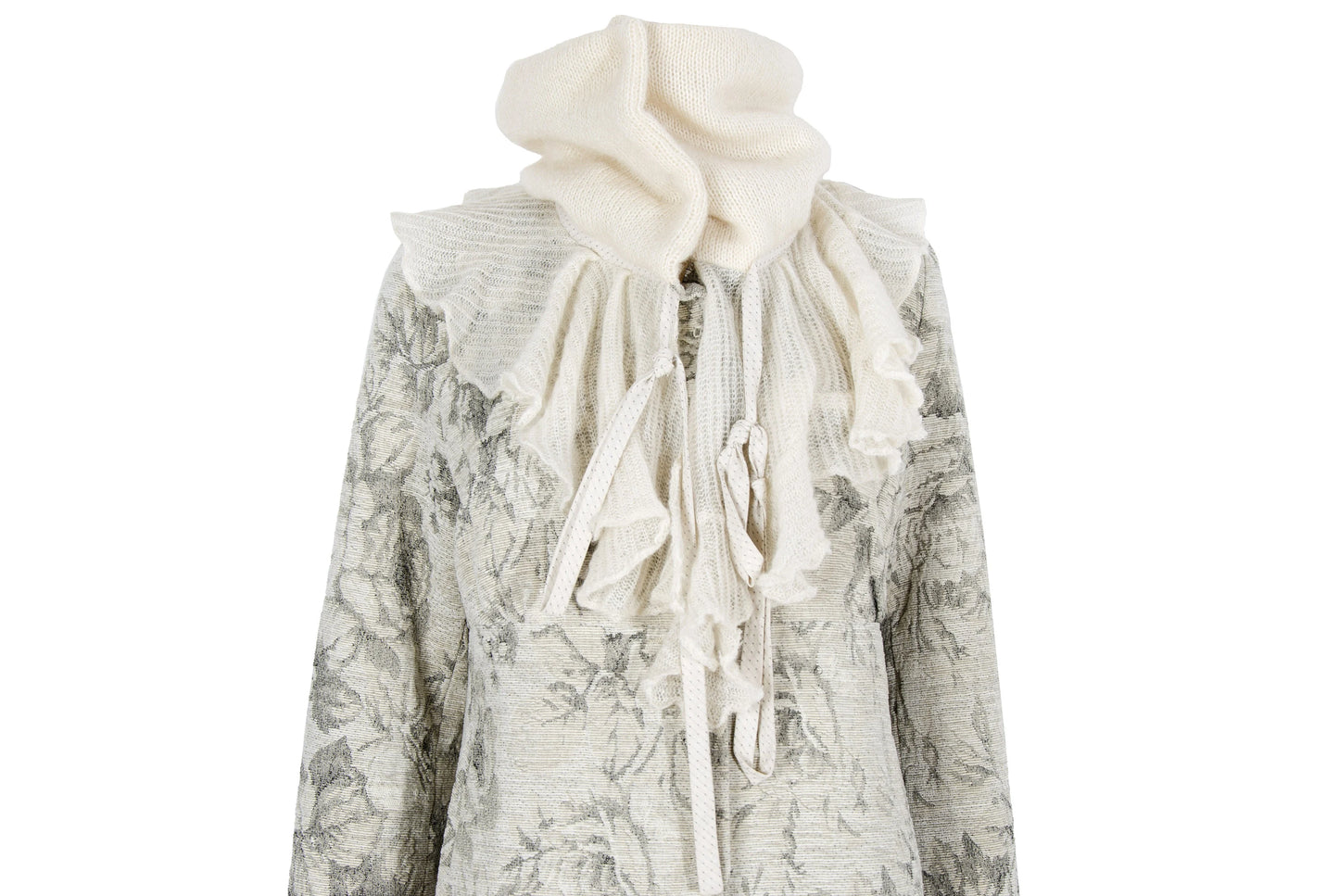 Vintage Amuleti by Mariella Burani victorian inspired mohair collar wool tapestry coat
