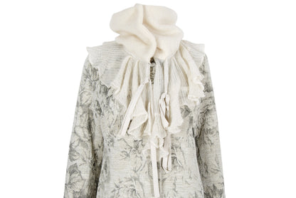 Vintage Amuleti by Mariella Burani victorian inspired mohair collar wool tapestry coat