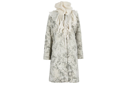 Vintage Amuleti by Mariella Burani victorian inspired mohair collar wool tapestry coat