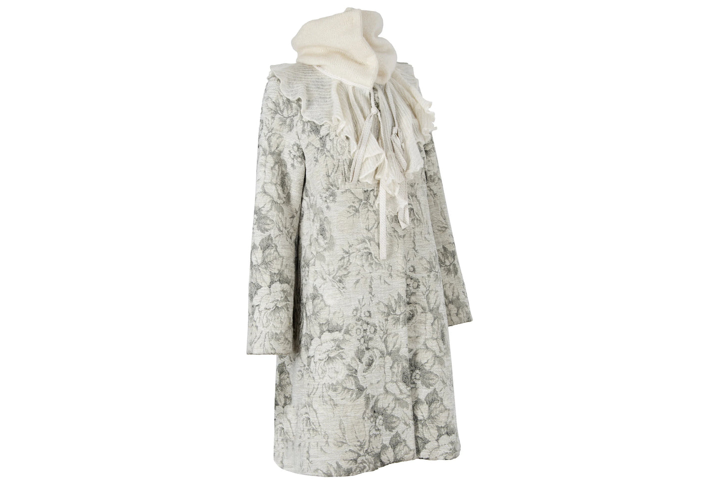 Vintage Amuleti by Mariella Burani victorian inspired mohair collar wool tapestry coat