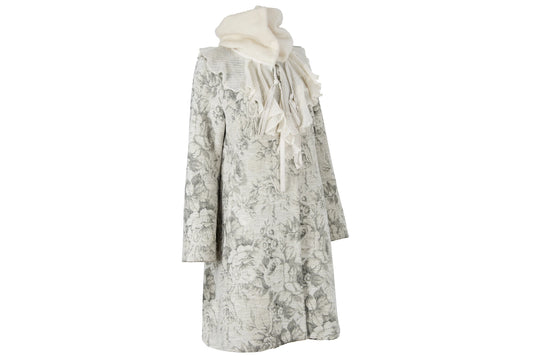 Vintage Amuleti by Mariella Burani victorian inspired mohair collar wool tapestry coat