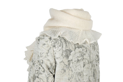 Vintage Amuleti by Mariella Burani victorian inspired mohair collar wool tapestry coat