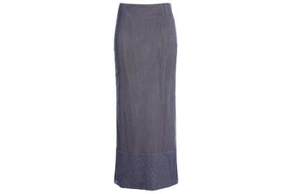 90s Marcel Marongiu two piece set / Satin and mesh overlay sleeveless top and maxi skirt set / Made in France