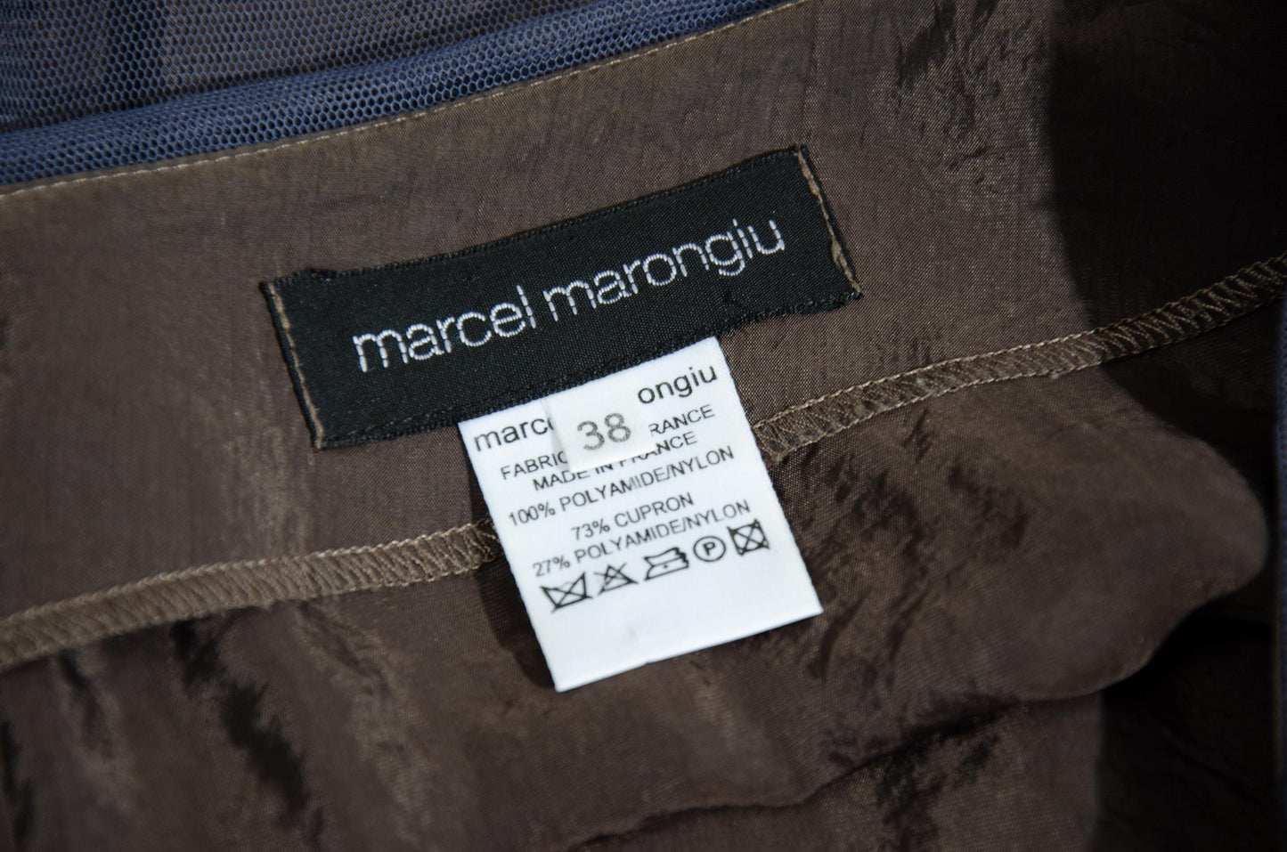 90s Marcel Marongiu two piece set / Satin and mesh overlay sleeveless top and maxi skirt set / Made in France