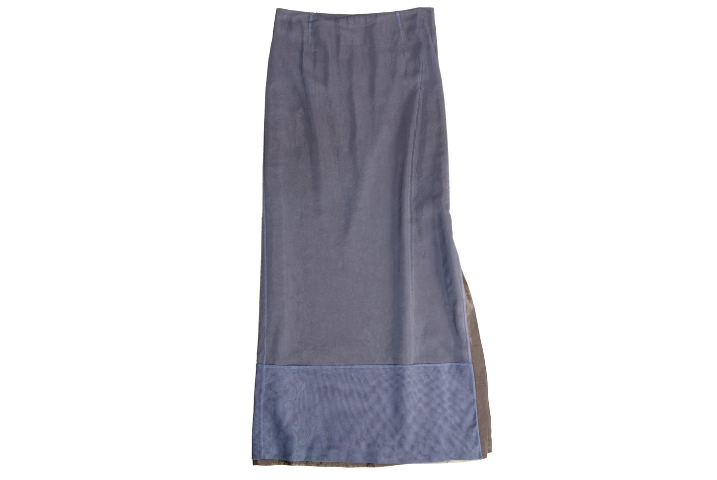 90s Marcel Marongiu two piece set / Satin and mesh overlay sleeveless top and maxi skirt set / Made in France