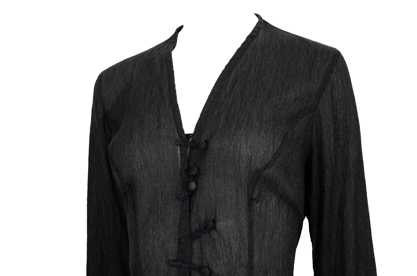 Vintage Kaat Tilley sheer asymmetrical button front cardigan / Made in Belgium