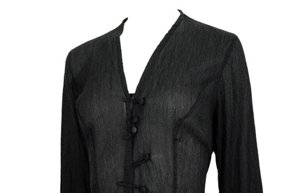Vintage Kaat Tilley sheer asymmetrical button front cardigan / Made in Belgium