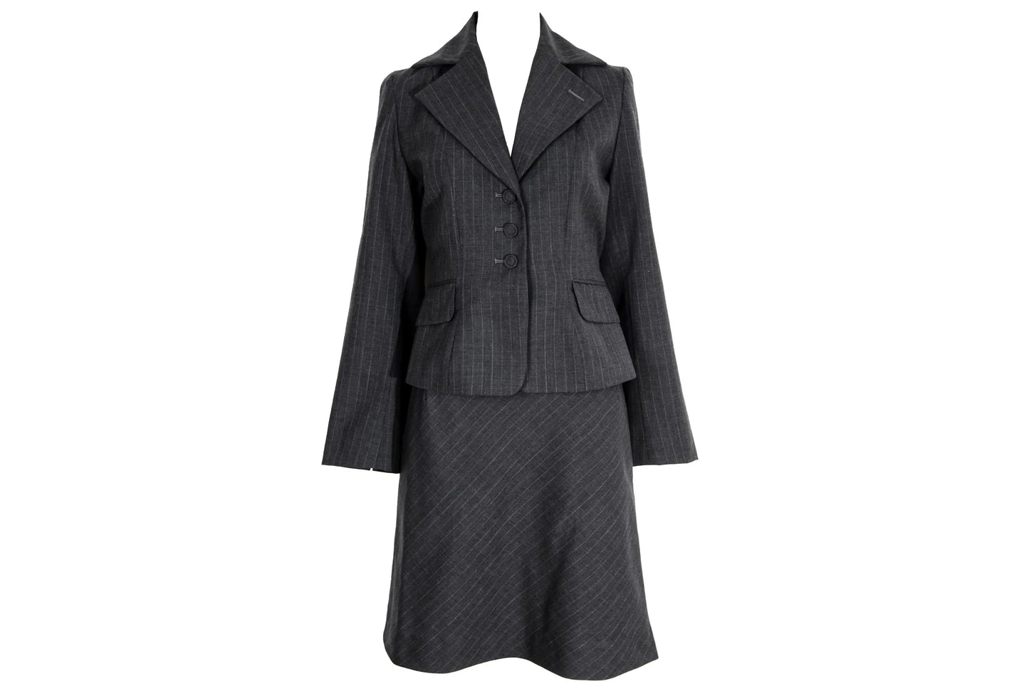 Vintage "I Wish" by Yohji Yamamoto two piece suit / Yohji Yamamoto Y's grey pinstripe skirt suit / Made in Japan