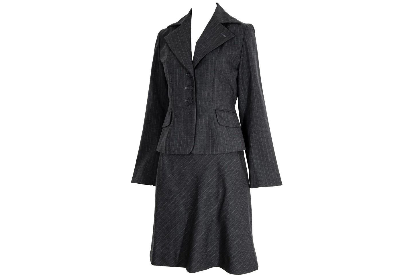Vintage "I Wish" by Yohji Yamamoto two piece suit / Yohji Yamamoto Y's grey pinstripe skirt suit / Made in Japan