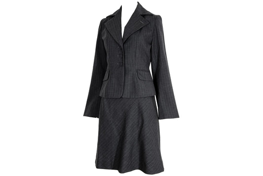 Vintage "I Wish" by Yohji Yamamoto two piece suit / Yohji Yamamoto Y's grey pinstripe skirt suit / Made in Japan