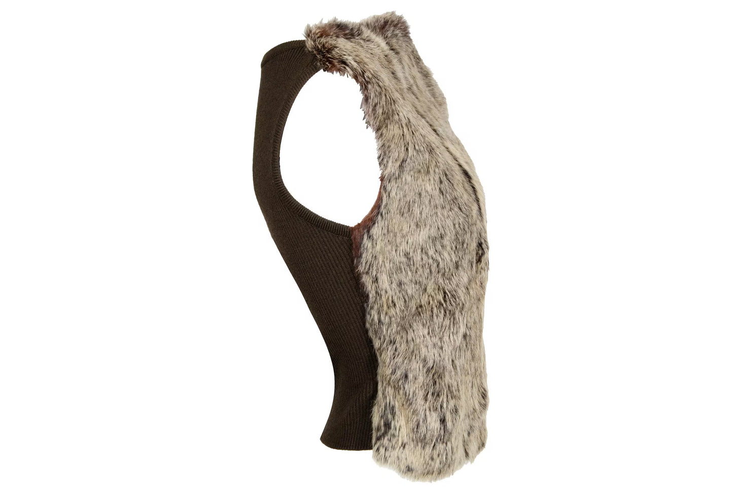 Vintage F/W 2000 Amaya Arzuaga rabbit fur and knit tank top / Made in Spain