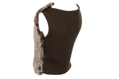 Vintage F/W 2000 Amaya Arzuaga rabbit fur and knit tank top / Made in Spain