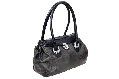 Vintage Collection Privée? printed leather bag / Collection Privée? tuck lock closure doctor bag / Made in Italy
