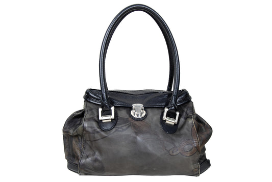Vintage Collection Privée? printed leather bag / Collection Privée? tuck lock closure doctor bag / Made in Italy