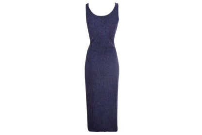 2000s Simultaneous wool dress with sheer mesh floral cutout details / Made in Italy