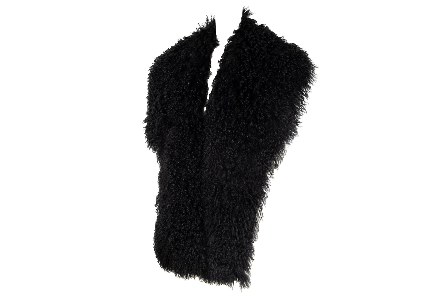 Vintage Mariella Burani Mongolian lamb fur oversized scarf / Made in Italy