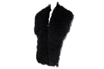 Vintage Mariella Burani Mongolian lamb fur oversized scarf / Made in Italy