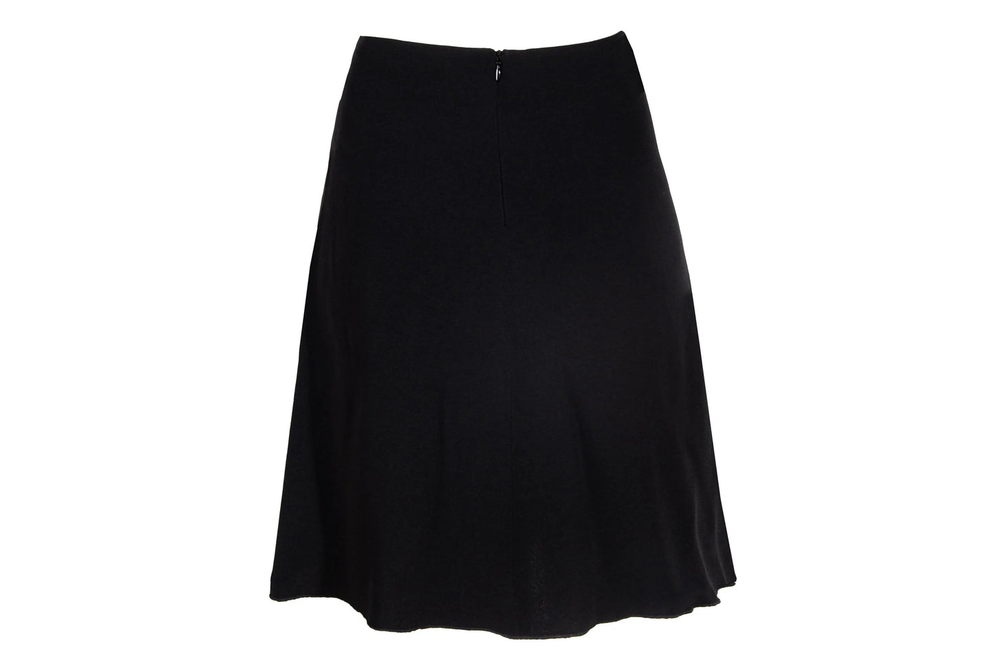 Vintage Jean Colonna black mini skirt with metal eyelets and fabric strips details / Made in Italy