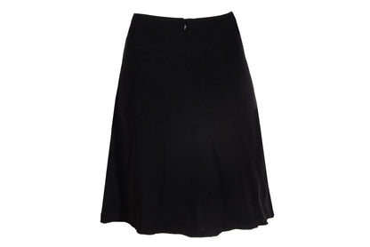 Vintage Jean Colonna black mini skirt with metal eyelets and fabric strips details / Made in Italy