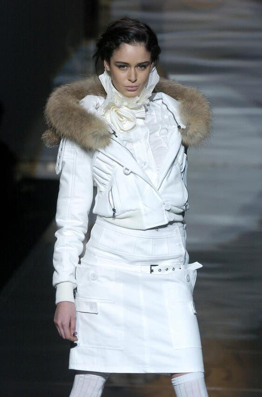 Antonio Berardi F/W 2004 futuristic avant garde victorian inspired asymmetrical white button up shirt / Made in Italy