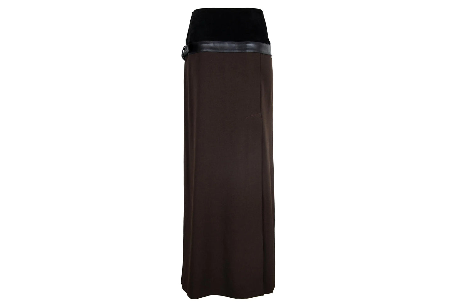 F/W 2002 Simultaneous suede and wool skirt / Vintage Simultaneous buckle belt skirt / Made in Italy