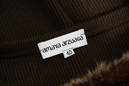 Vintage F/W 2000 Amaya Arzuaga rabbit fur and knit tank top / Made in Spain