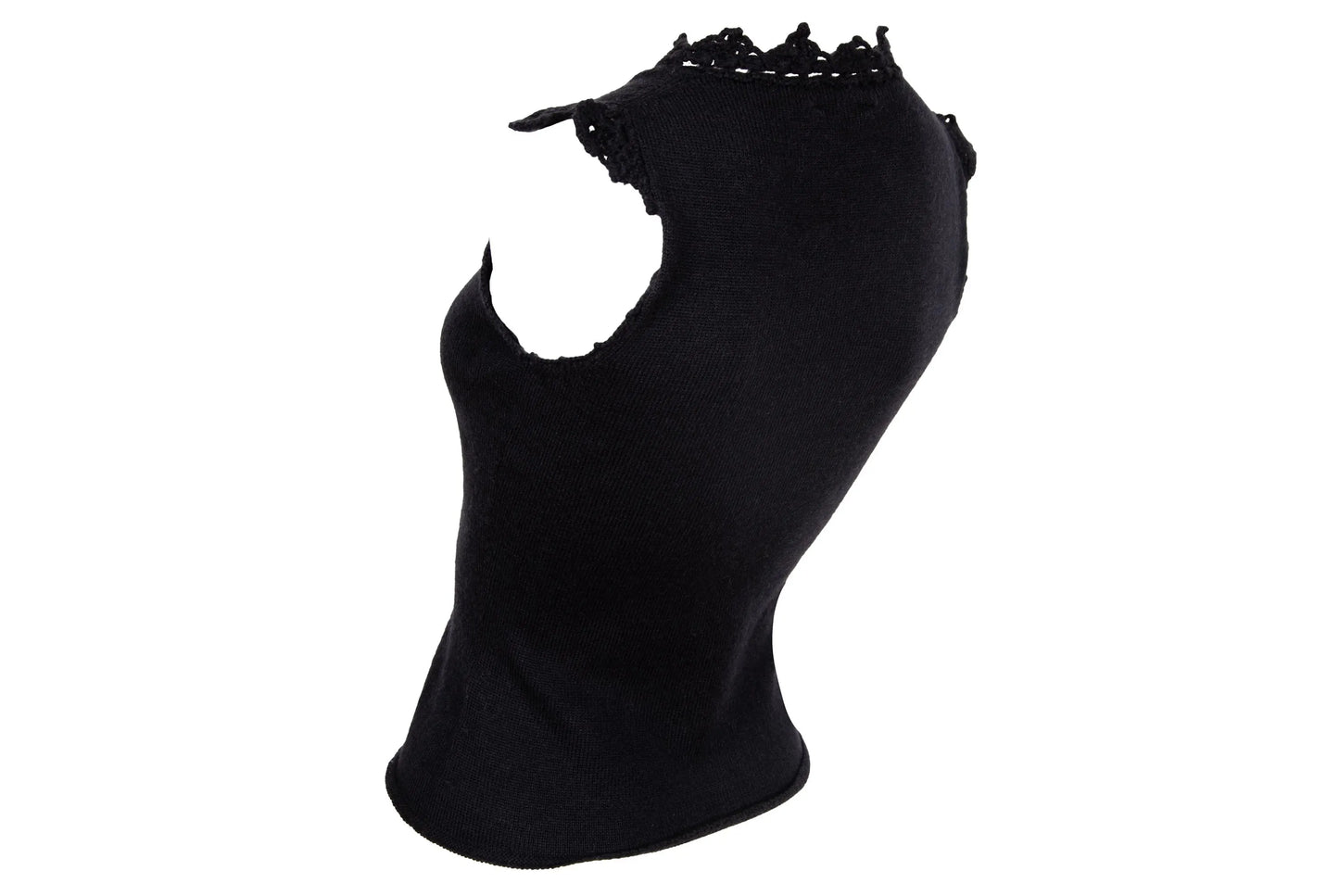 2000s Simultaneous 100% wool knit asymmetrical sleeveless top / Made in Italy