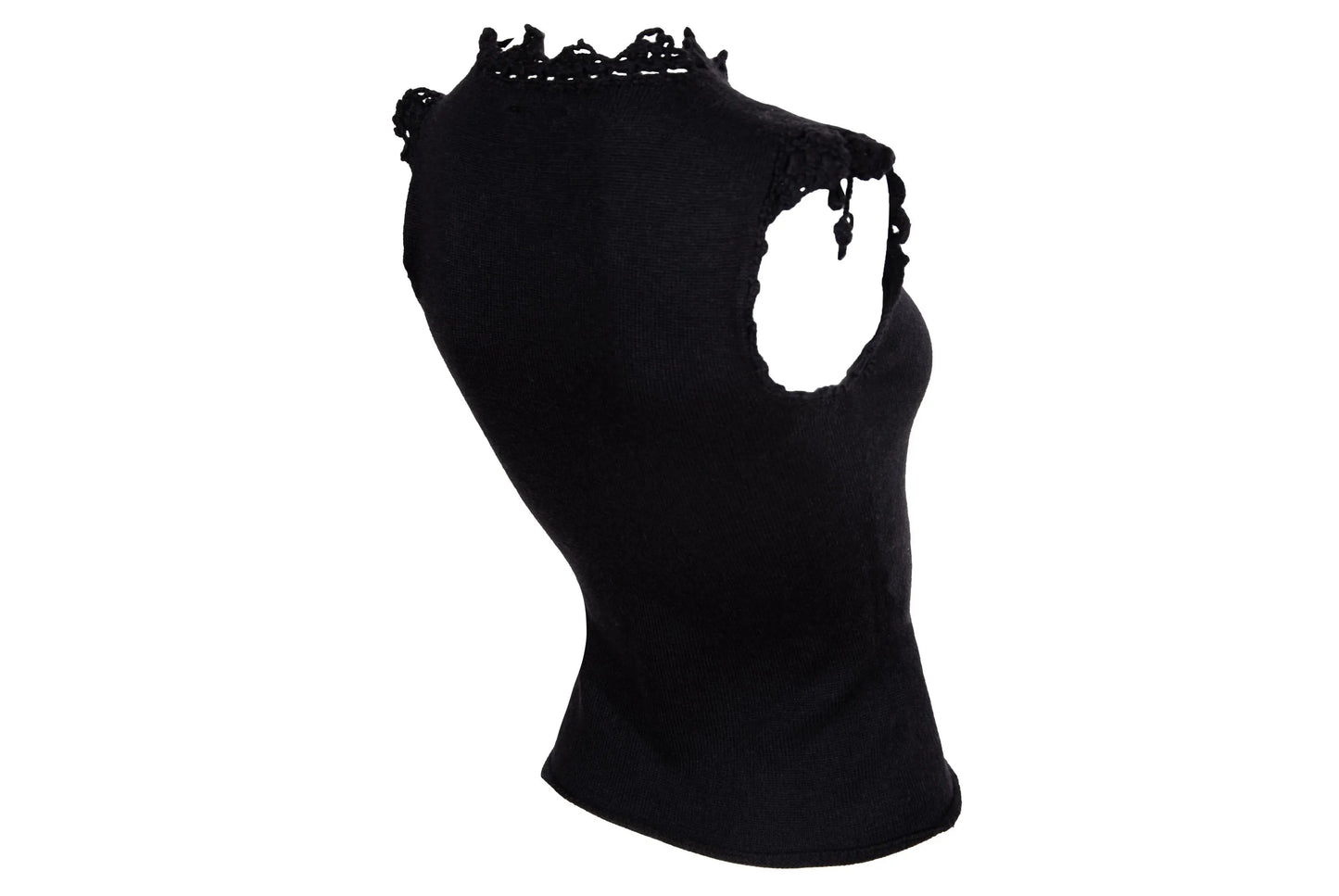 2000s Simultaneous 100% wool knit asymmetrical sleeveless top / Made in Italy