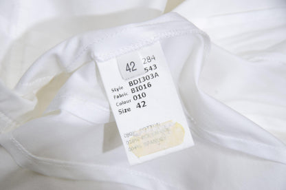 Antonio Berardi F/W 2004 futuristic avant garde victorian inspired asymmetrical white button up shirt / Made in Italy