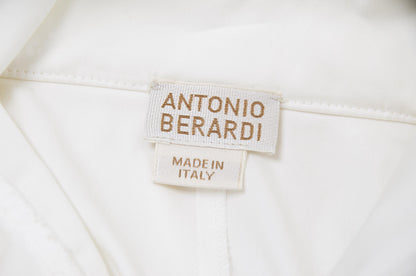 Antonio Berardi F/W 2004 futuristic avant garde victorian inspired asymmetrical white button up shirt / Made in Italy