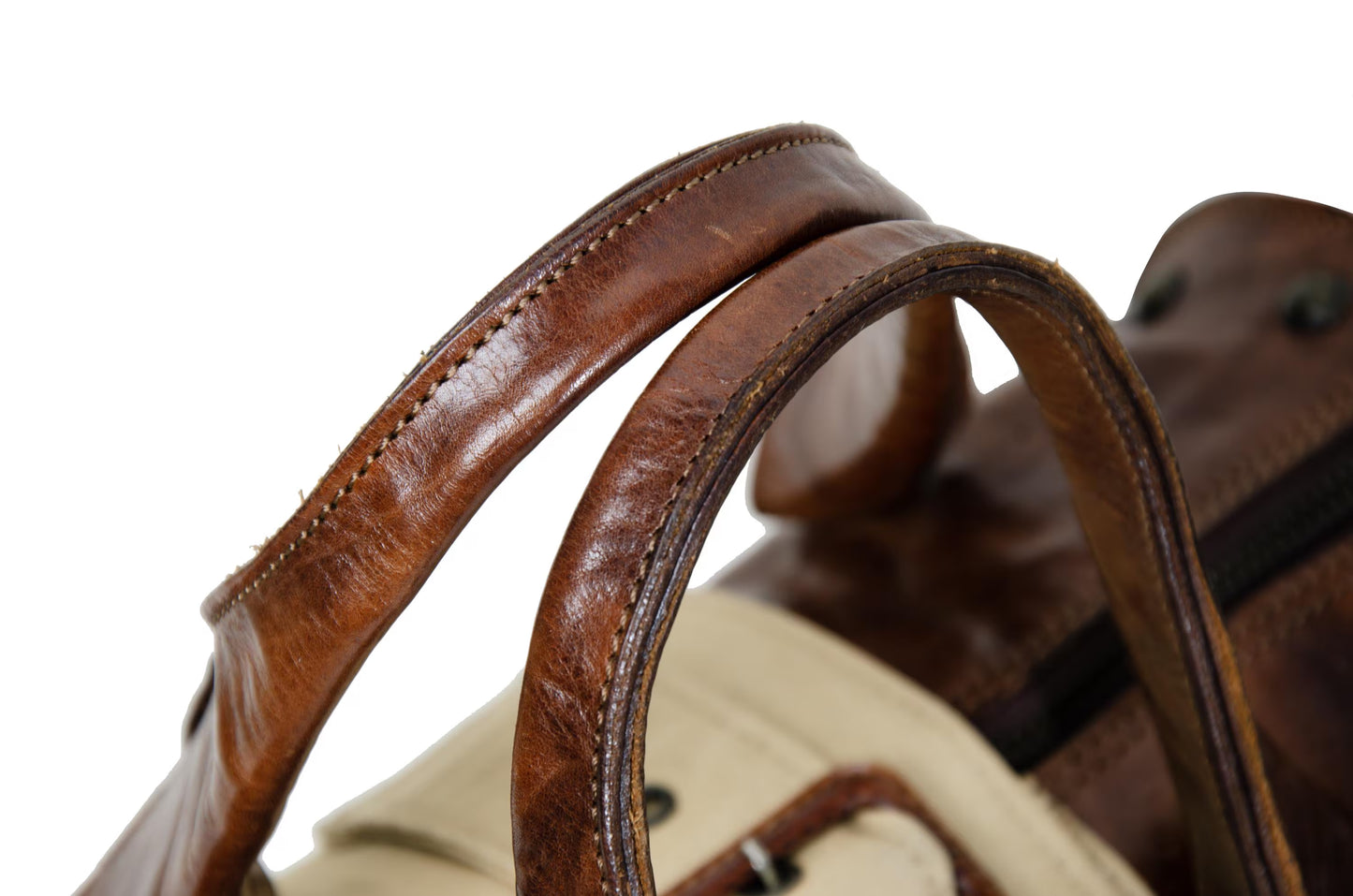 Vintage Collection Privée? brown leather handbag / 90s Collection Privée? east west cognac leather bowling bag / Made in Italy