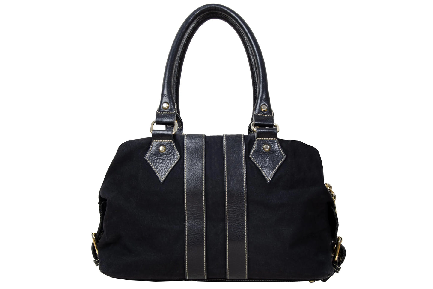 Vintage Vivienne Westwood Baker street 3D orb black leather and canvas bag
