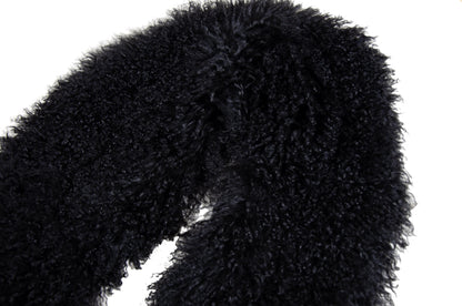 Vintage Mariella Burani Mongolian lamb fur oversized scarf / Made in Italy