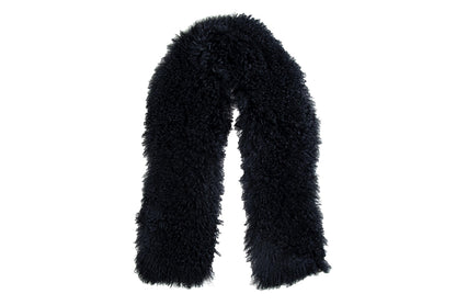 Vintage Mariella Burani Mongolian lamb fur oversized scarf / Made in Italy
