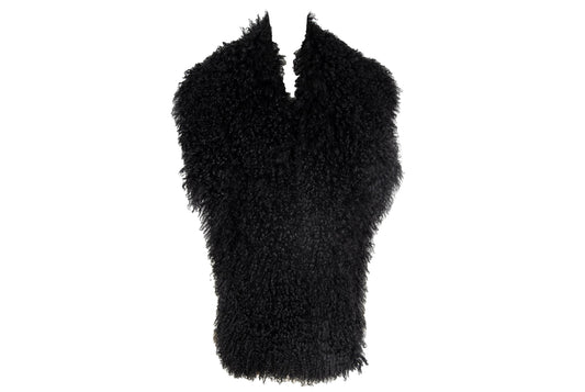 Vintage Mariella Burani Mongolian lamb fur oversized scarf / Made in Italy