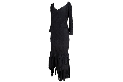 Vintage French brand permanent pleats two piece set dress / Made in France