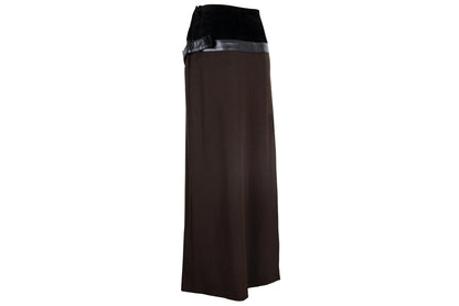 F/W 2002 Simultaneous suede and wool skirt / Vintage Simultaneous buckle belt skirt / Made in Italy