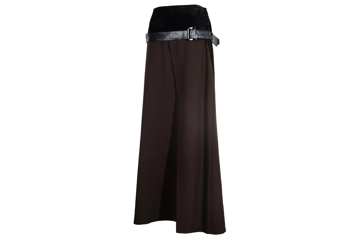 F/W 2002 Simultaneous suede and wool skirt / Vintage Simultaneous buckle belt skirt / Made in Italy