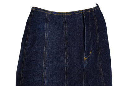 Vintage Novespazio by Noboru Yamafuji dark wash denim mermaid maxi skirt / Made in Japan