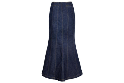 Vintage Novespazio by Noboru Yamafuji dark wash denim mermaid maxi skirt / Made in Japan