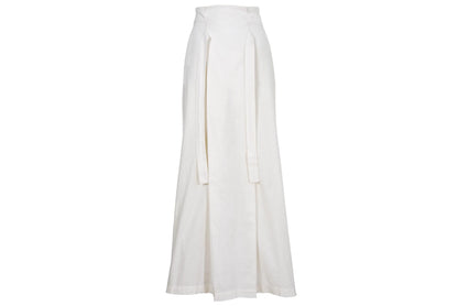 1994 Michel Klein "toile" white cotton maxi skirt / Made in France
