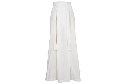 1994 Michel Klein "toile" white cotton maxi skirt / Made in France